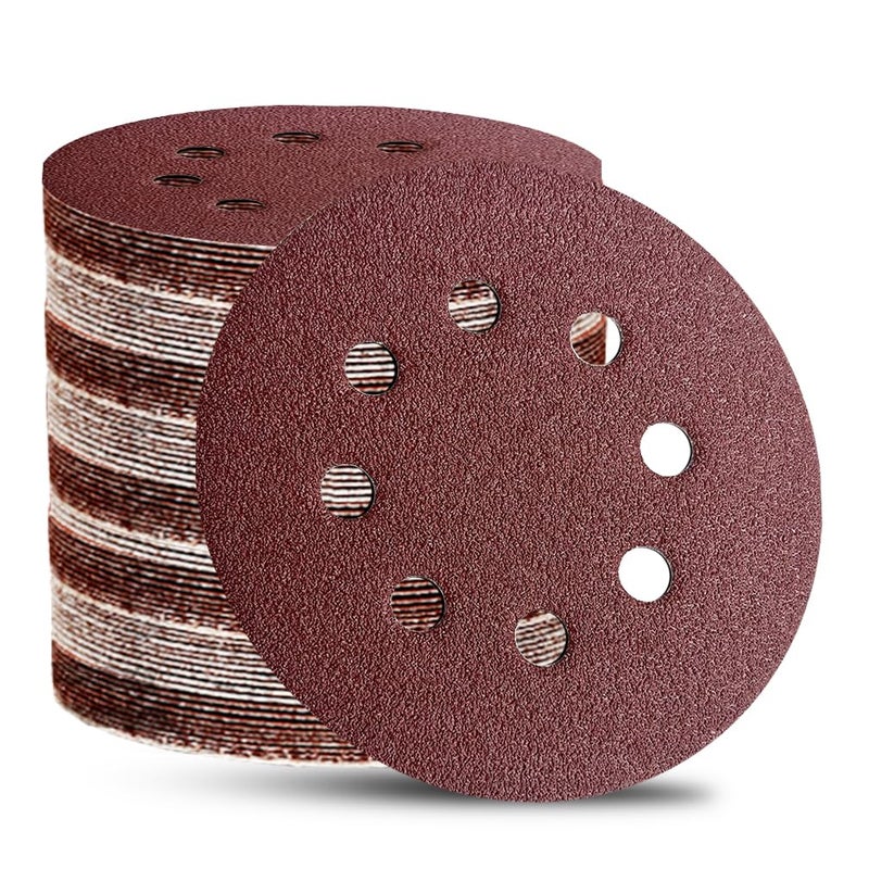 OUKEYA 100pcs 5 Inch 8-Hole Sanding Discs Hook and Loop Sandpaper 40 60 80 120 220 320 400 600 Grits Sandpaper Sander Round Sand Paper for Random Orbital Sander - Image 1